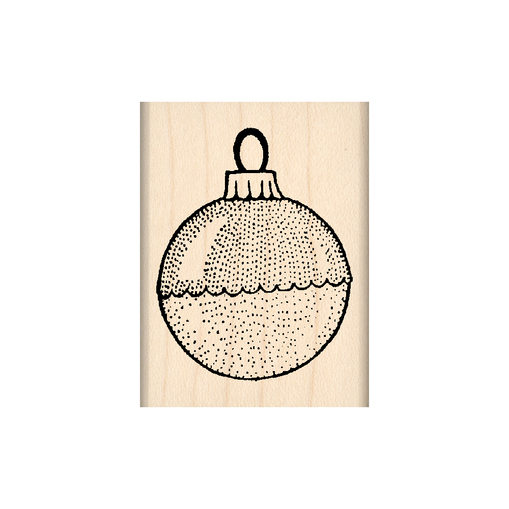 Christmas Ornament Rubber Stamp 1.5" x 2" block