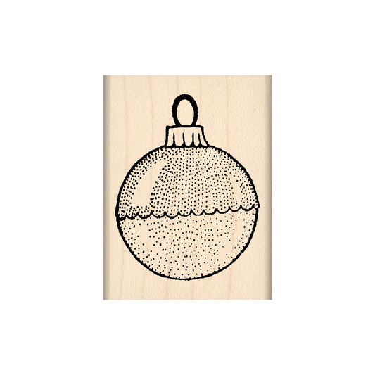 Christmas Ornament Rubber Stamp 1.5" x 2" block