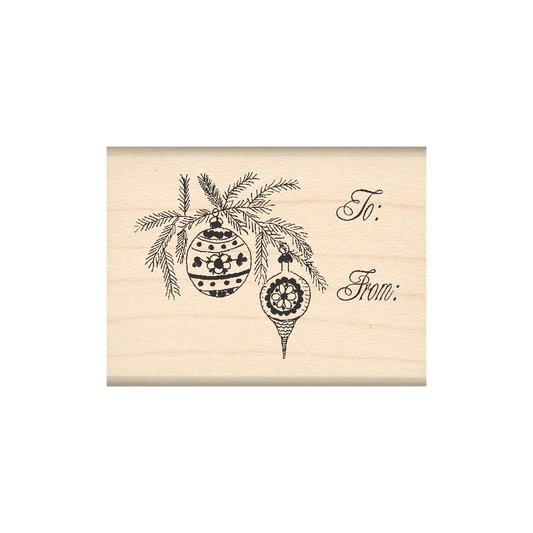 To: From: Ornaments Rubber Stamp 1.5" x 2" block