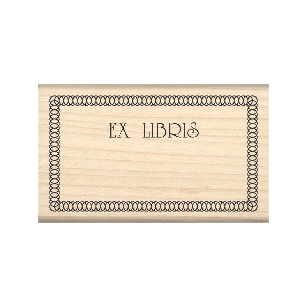 Ex Libris: Bookplate Rubber Stamp 1.5" x 2.5" block