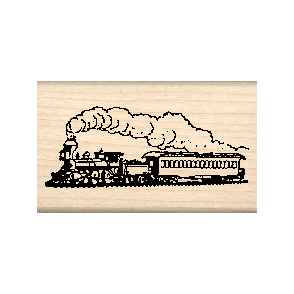 Steam Engine Train Rubber Stamp 1.5" x 2.5" block