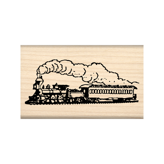Steam Engine Train Rubber Stamp 1.5" x 2.5" block