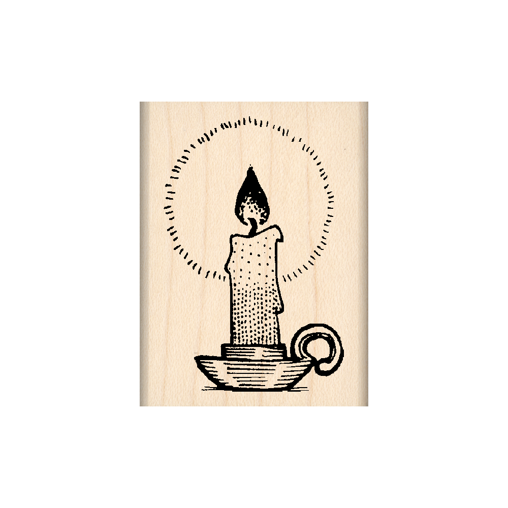 Candle Rubber Stamp 1.5" x 2" block