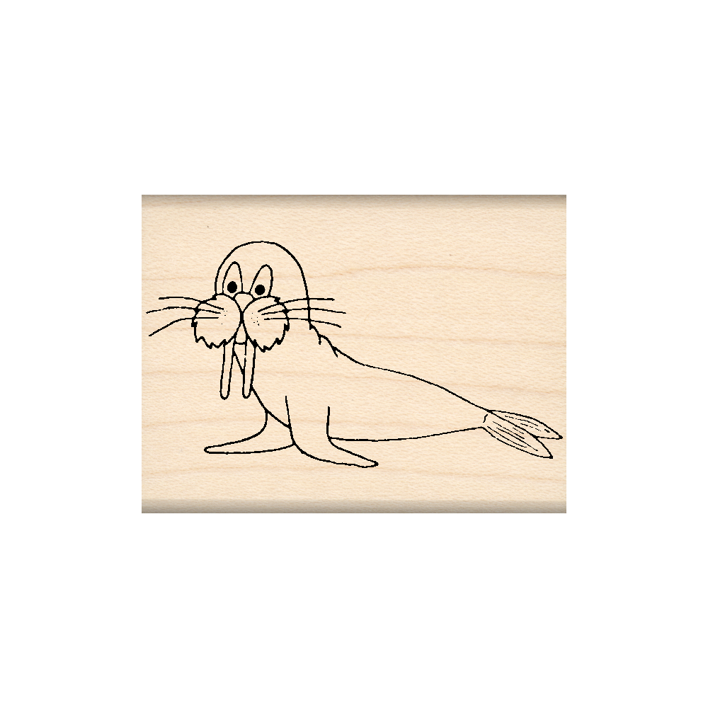 Walrus Rubber Stamp 1.5" x 2" block