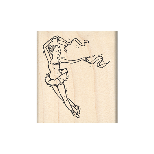 Ballerina Rubber Stamp 1.75" x 2" block