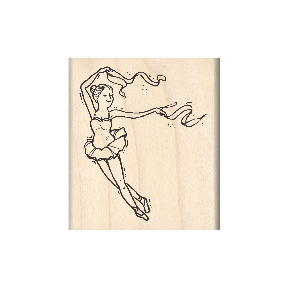 Ballerina Rubber Stamp 1.75" x 2" block