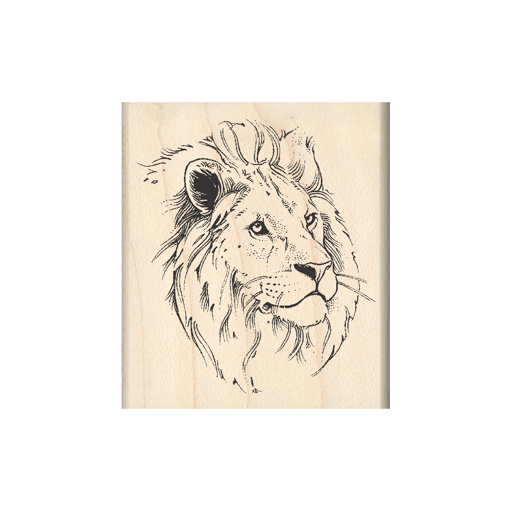 Lion Rubber Stamp 1.75" x 2" block