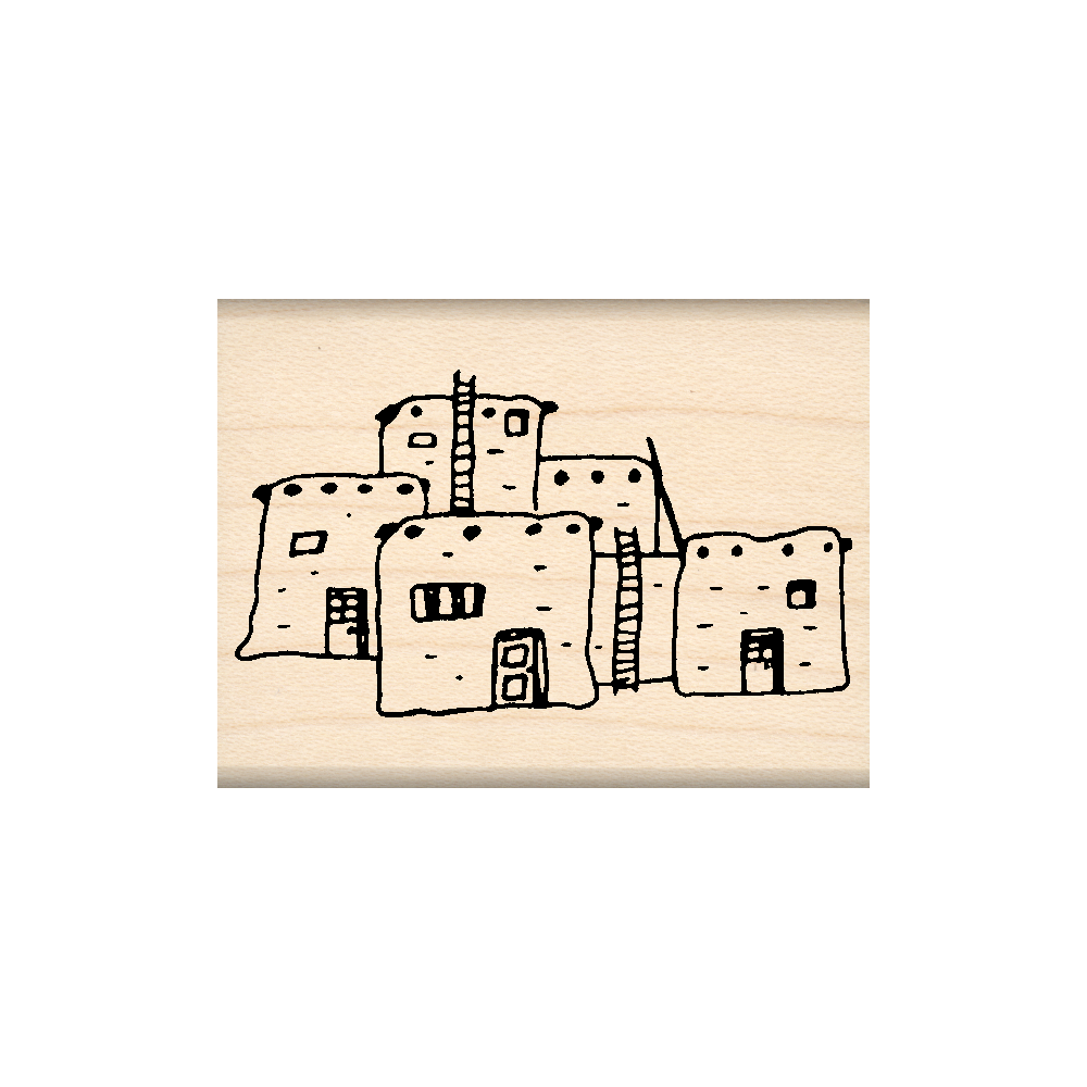 Pueblo Rubber Stamp 1.5" x 2.5" block