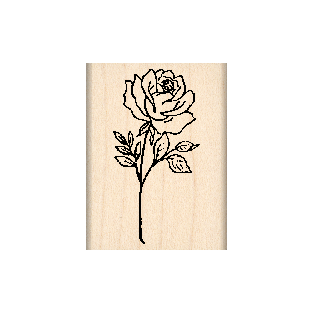 Rose Rubber Stamp 1.5" x 2.5" block