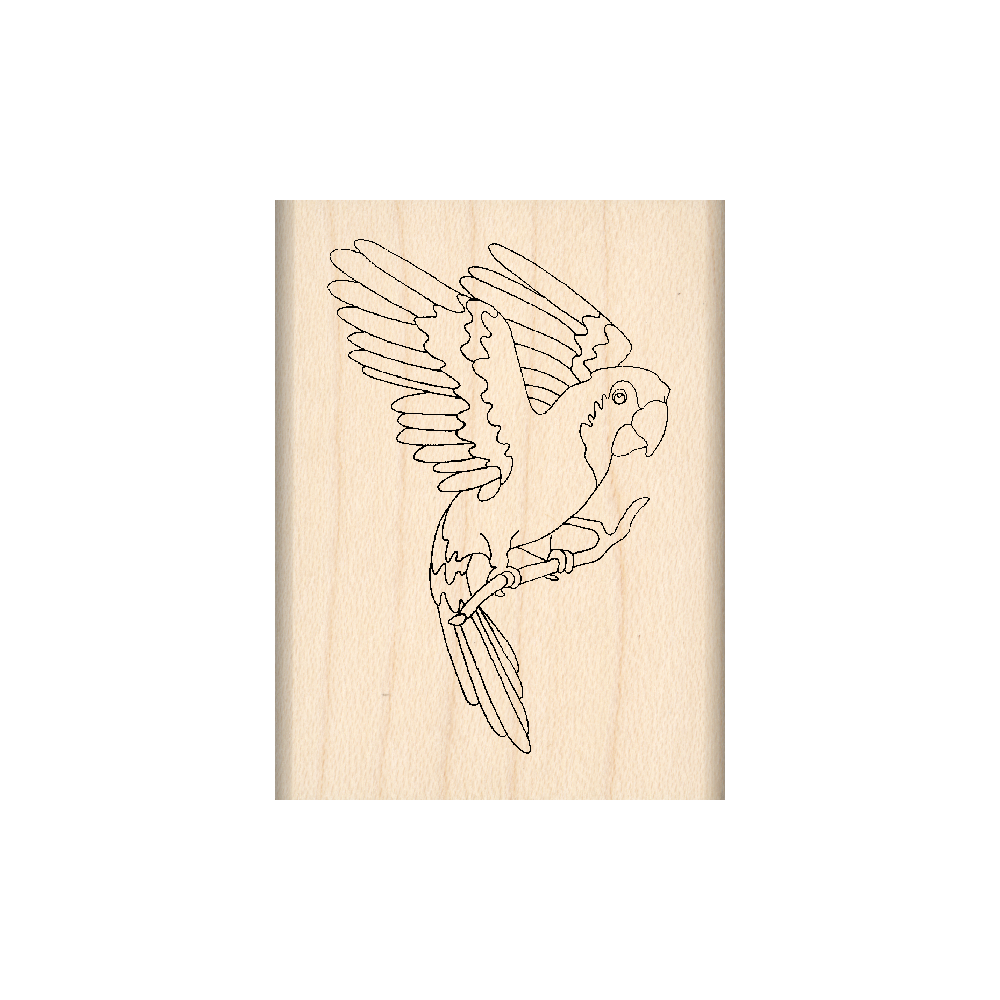 Parrot Rubber Stamp 1.5" x 2" block