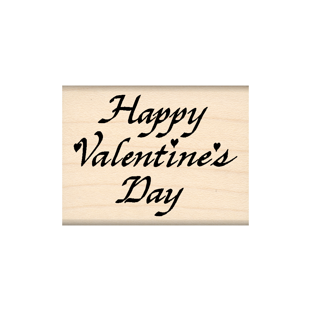 Happy Valentine's Day Rubber Stamp 1.5" x 2" block