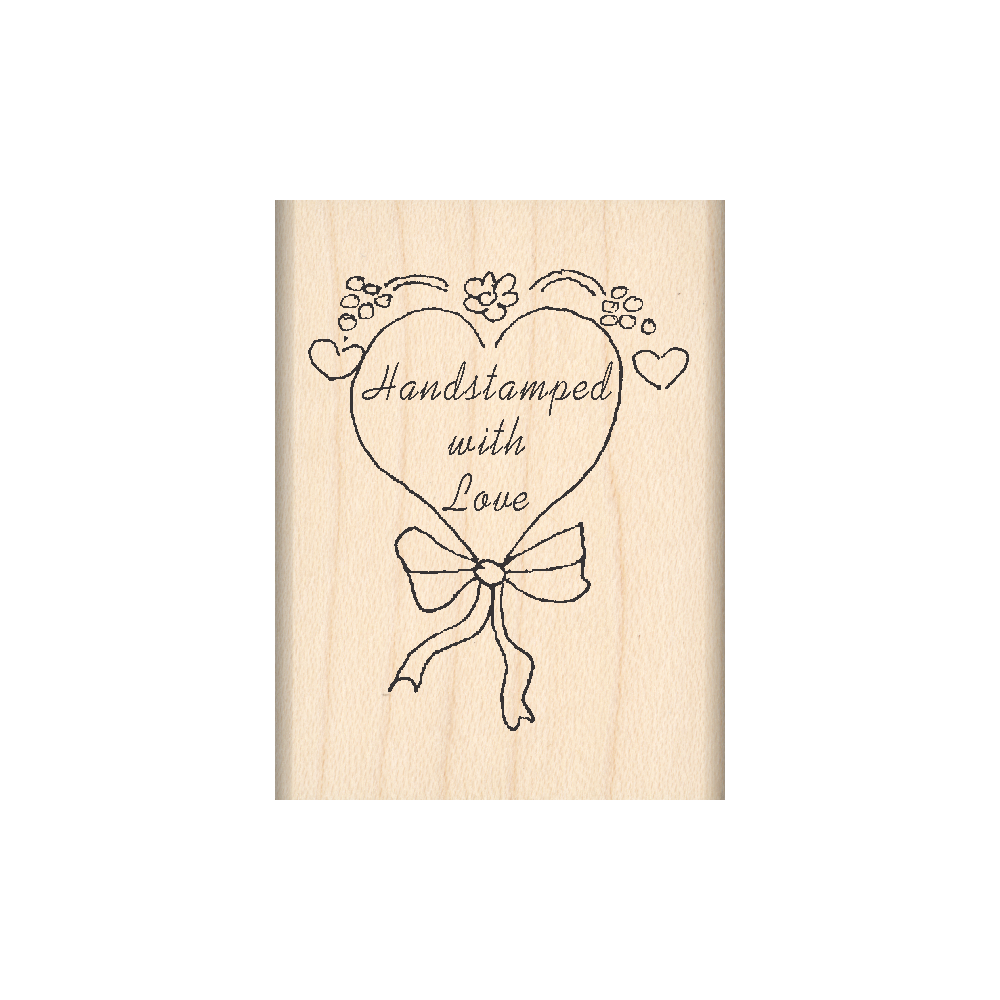 Handstamped with Love Rubber Stamp 1.5" x 2" block