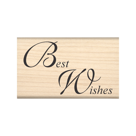 Best Wishes Rubber Stamp 1.5" x 2.5" block