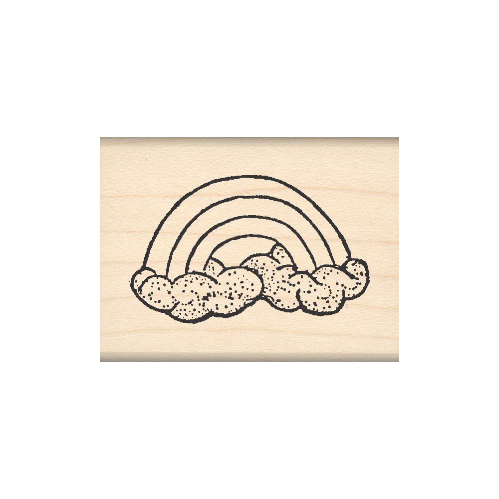 Rainbow Rubber Stamp 1.5" x 2" block