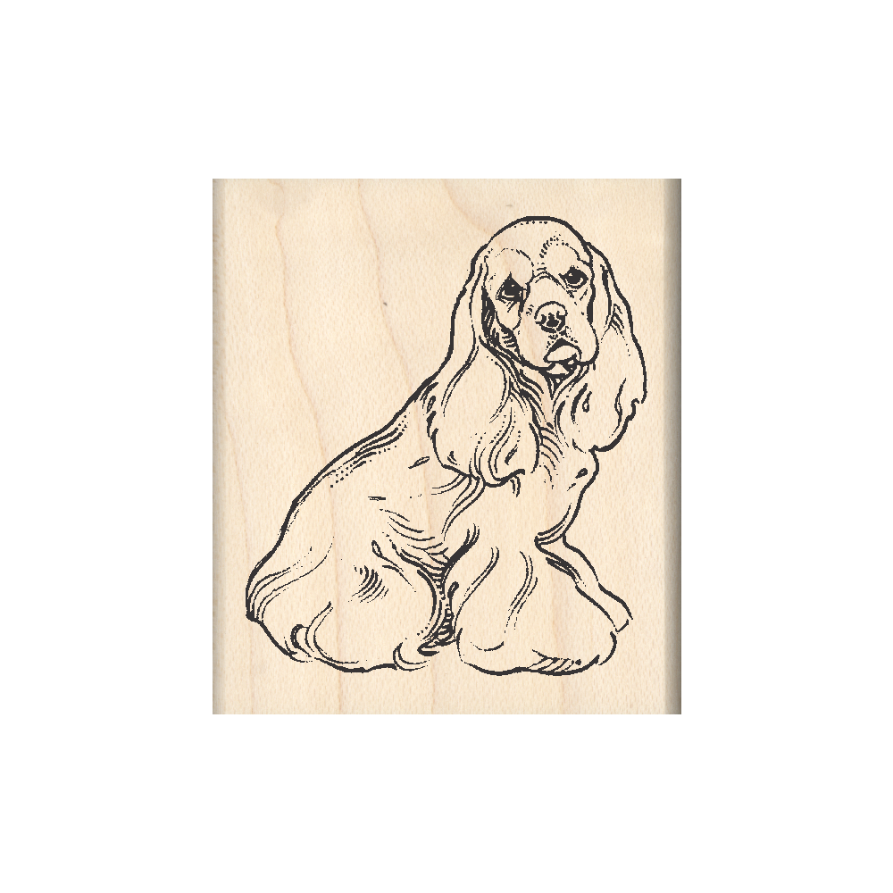 Cocker Spaniel Rubber Stamp 1.75" x 2" block