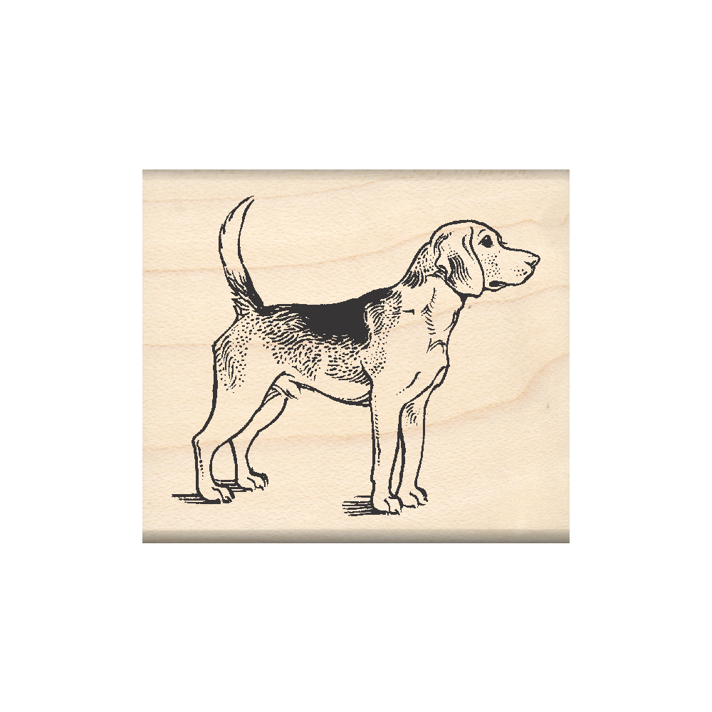 Beagle Rubber Stamp 1.75" x 2" block