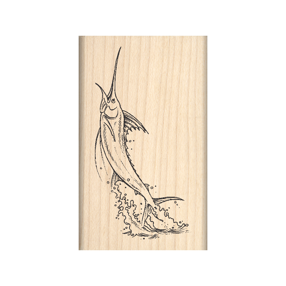Marlin Rubber Stamp 1.5" x 2.5" block