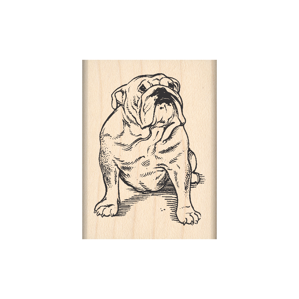 Bulldog Rubber Stamp 1.5" x 2" block