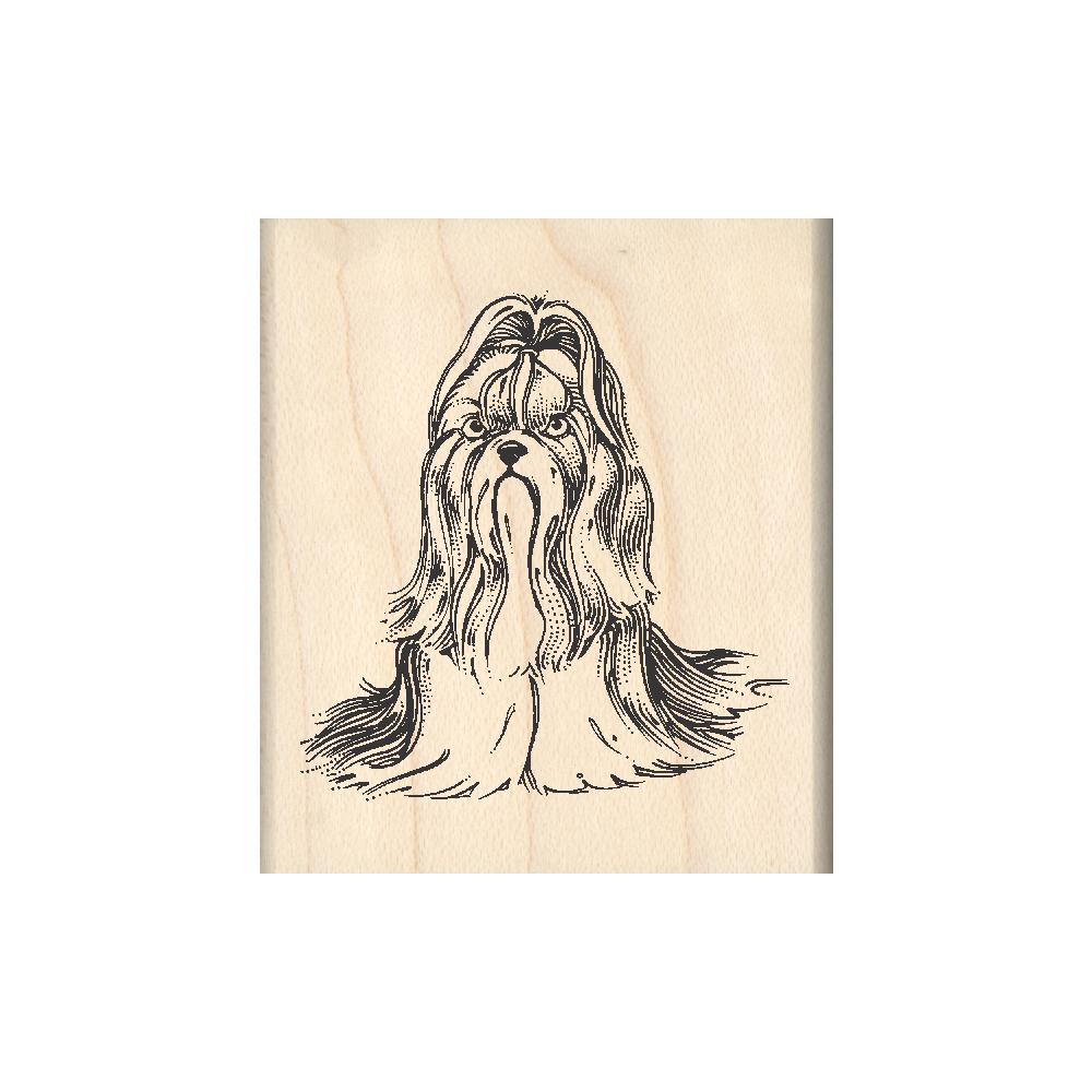 Shih Tzu Rubber Stamp 1.75" x 2" block
