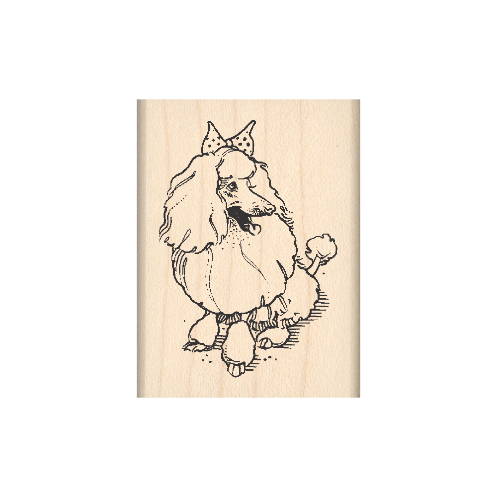 Poodle Rubber Stamp 1.5" x 2" block
