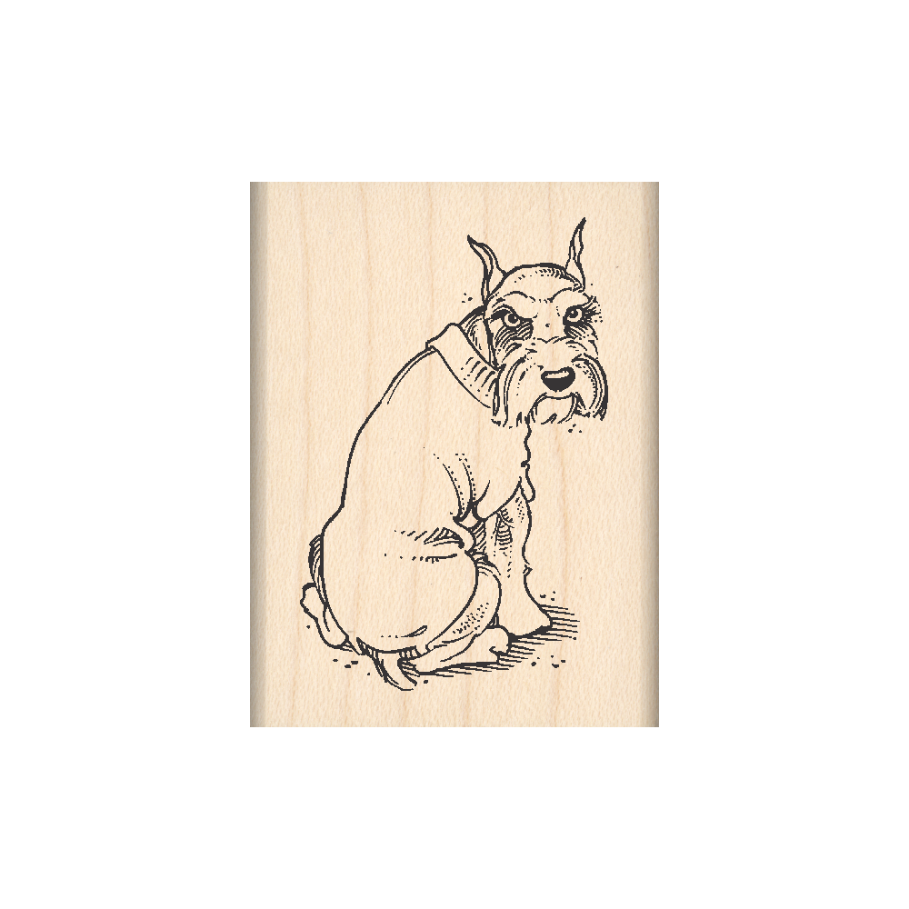 Schnauzer Rubber Stamp 1.5" x 2" block