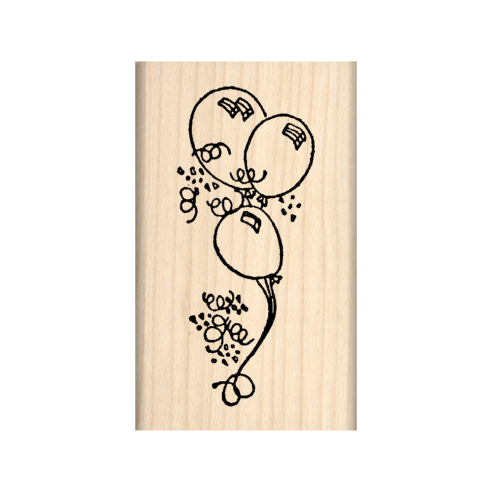 Balloons Rubber Stamp 1.5" x 2.5" block