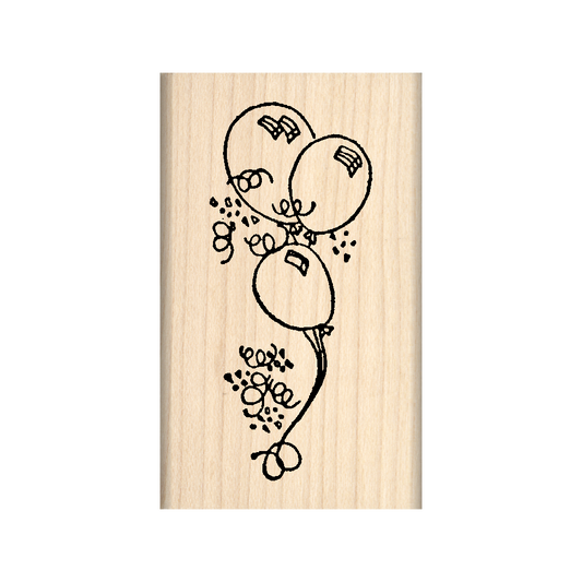 Balloons Rubber Stamp 1.5" x 2.5" block