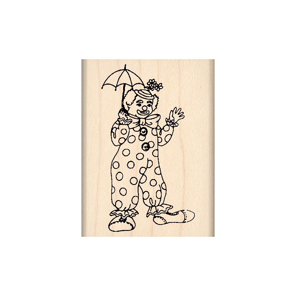 Clown Rubber Stamp 1.5" x 2" block