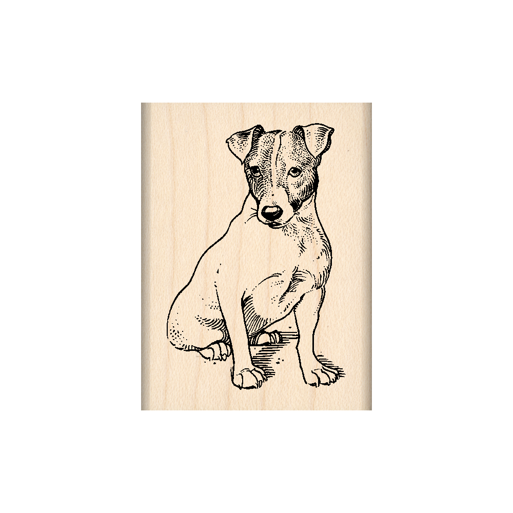Jack Russell Terrier Rubber Stamp 1.5" x 2" block