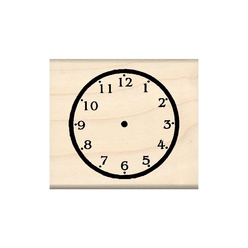 Clock Rubber Stamp 1.75" x 2" block