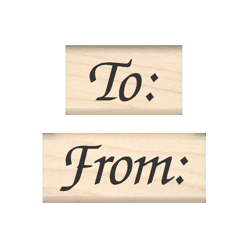 To From (2 pc. Set) Rubber Stamp .75" x 1.25" & .75" x 1.75" Stamp Blocks