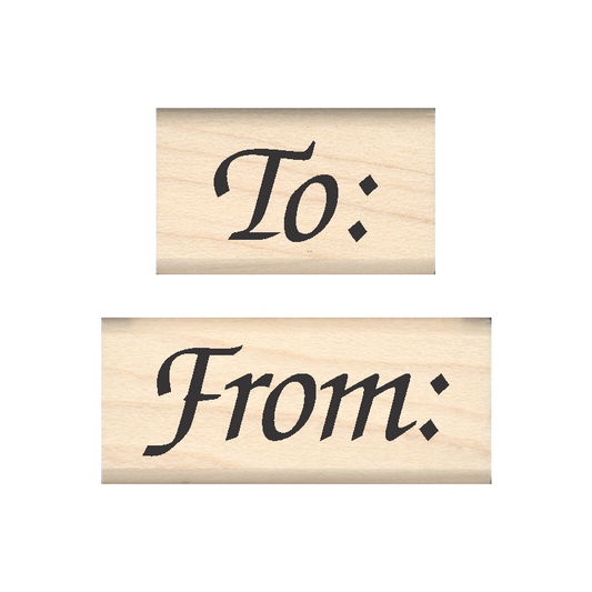 To From (2 pc. Set) Rubber Stamp .75" x 1.25" & .75" x 1.75" Stamp Blocks