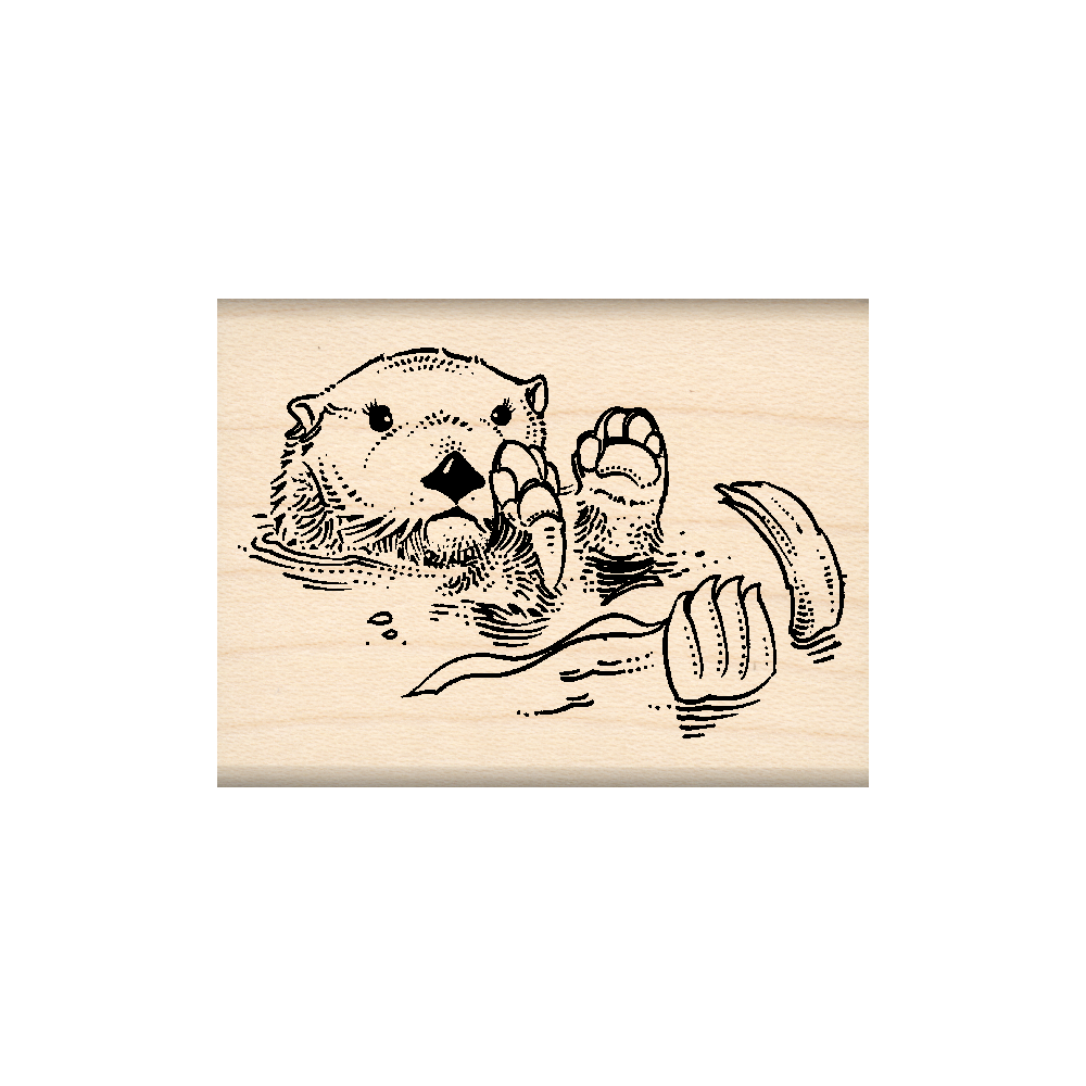 Otter Rubber Stamp 1.5" x 2" block