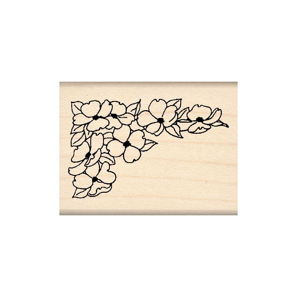 DogStamp Corner Rubber Stamp 1.5" x 2" block