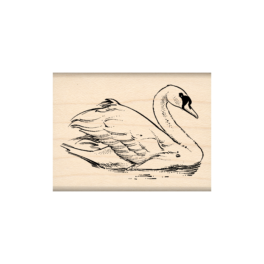 Swan Rubber Stamp 1.5" x 2" block