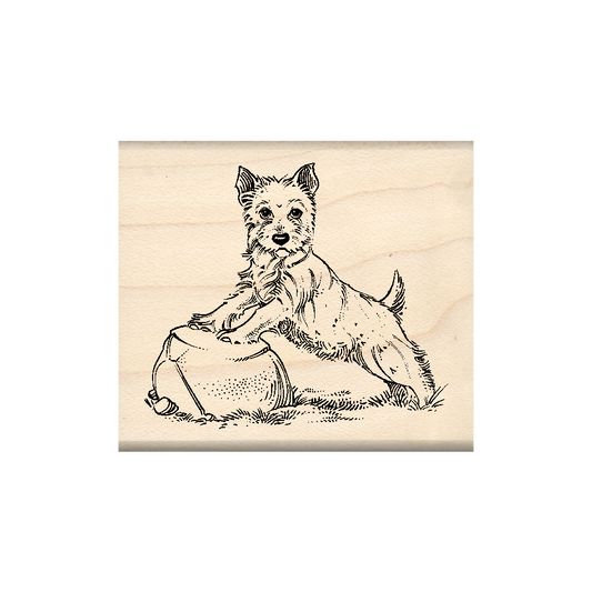 Terrier Rubber Stamp 1.75" x 2" block