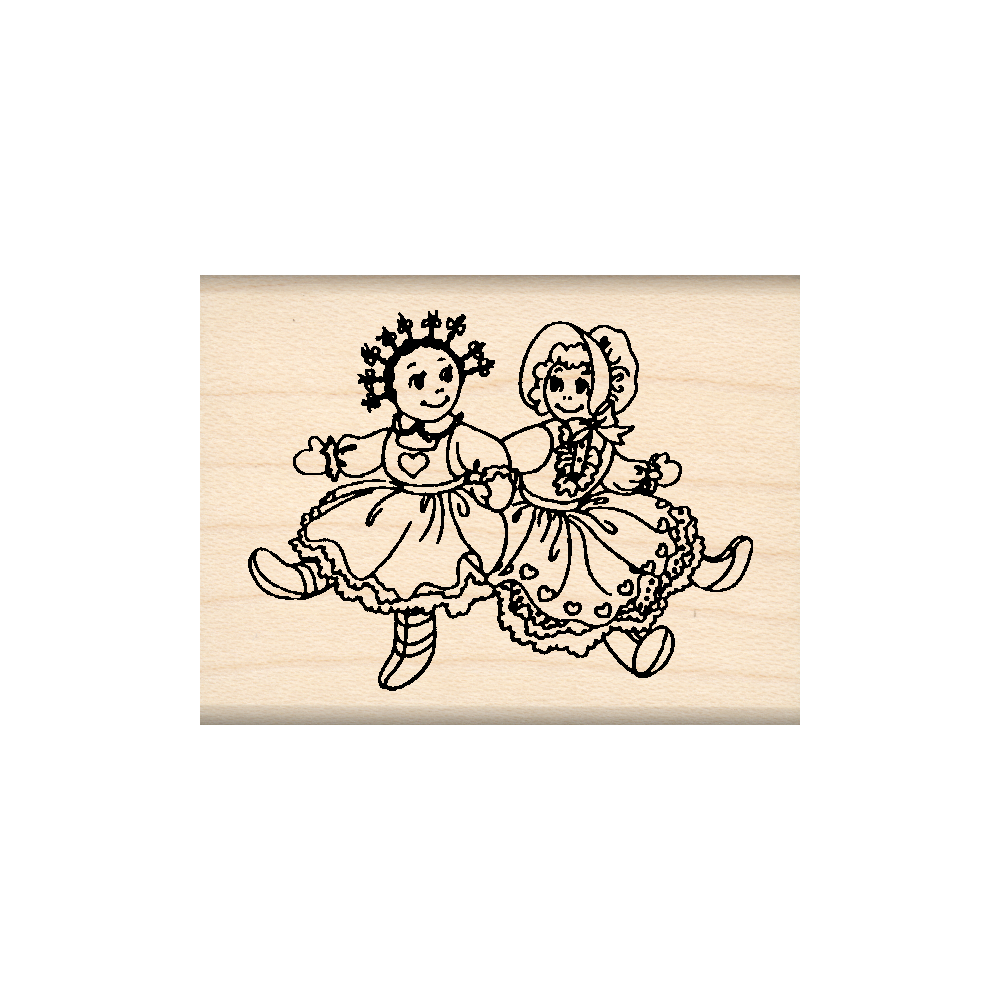 Dolls Rubber Stamp 1.5" x 2" block