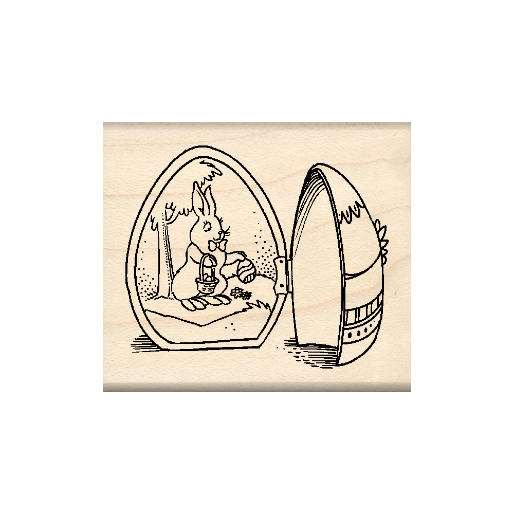 Easter Egg Rubber Stamp 1.75" x 2" block
