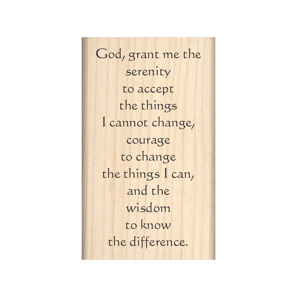 Serenity Prayer Rubber Stamp 1.5" x 2.5" block