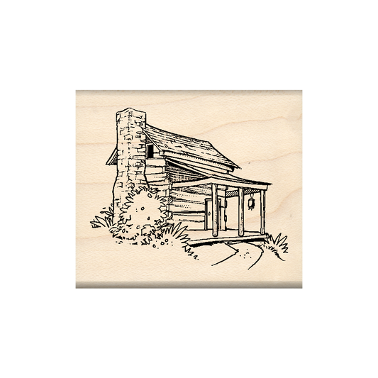 Cabin Rubber Stamp 1.75" x 2" block
