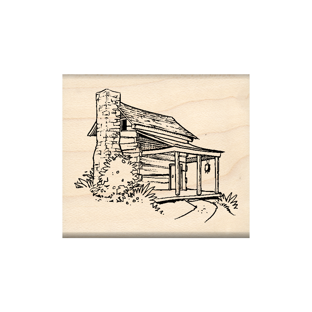 Cabin Rubber Stamp 1.75" x 2" block
