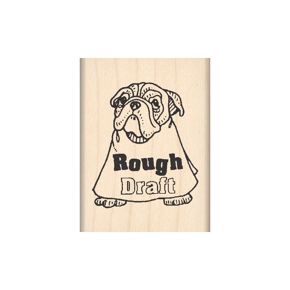 Rough Draft Teacher Rubber Stamp 1.5" x 2" block