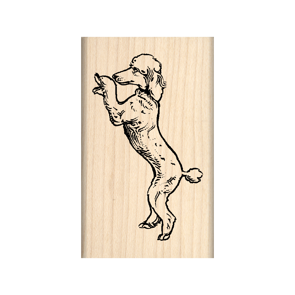 Poodle Rubber Stamp 1.5" x 2.5" block