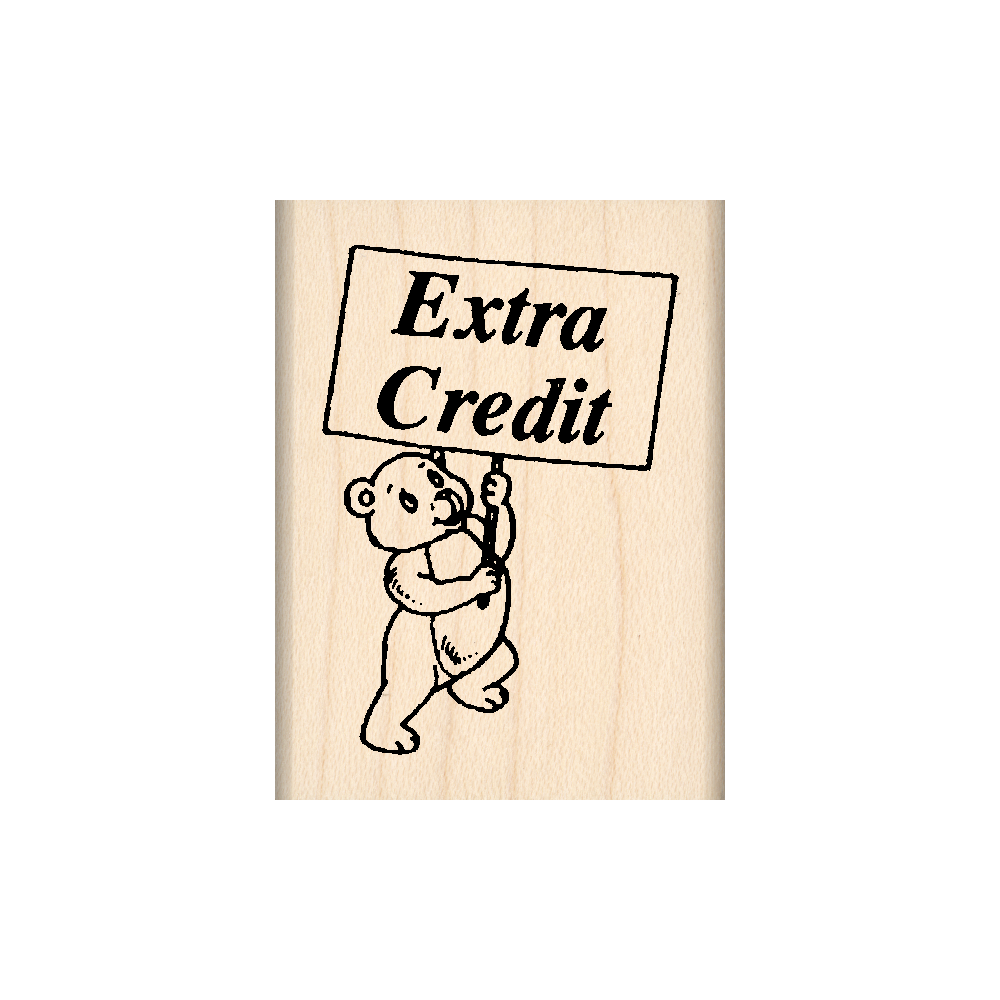 Extra Credit Teacher Rubber Stamp 1.5" x 2" block