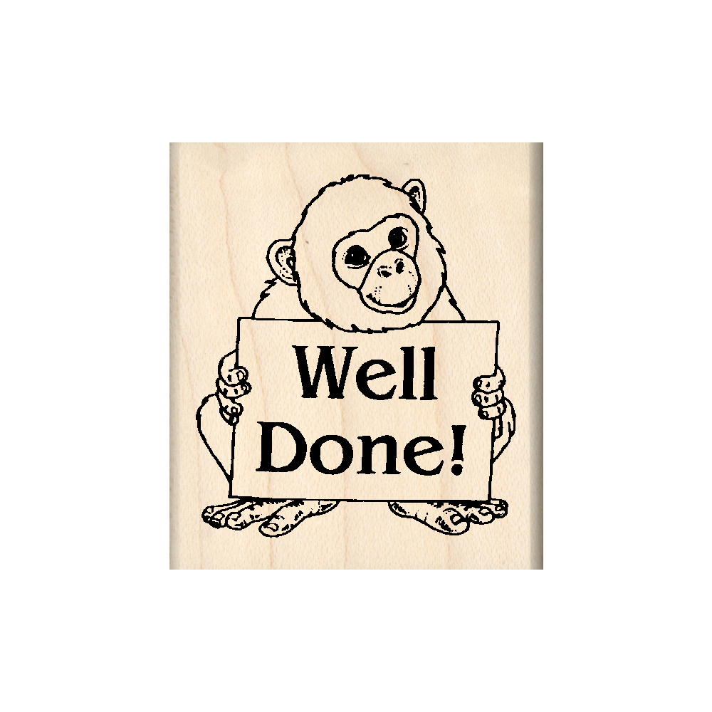 Well Done Teacher Rubber Stamp 1.75" x 2" block