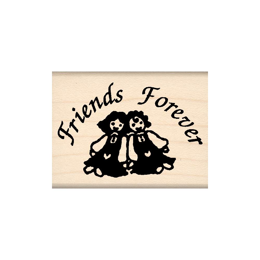 Friends Forever Rubber Stamp 1.5" x 2" block