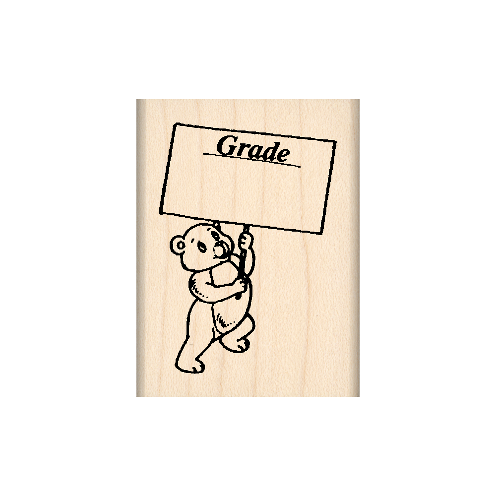 Grade Teacher Rubber Stamp 1.5" x 2" block