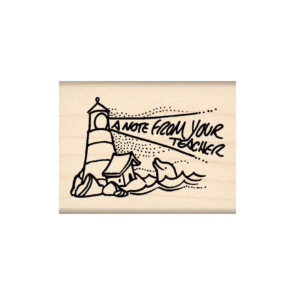 A Note FromYour Teacher Rubber Stamp 1.5" x 2" block