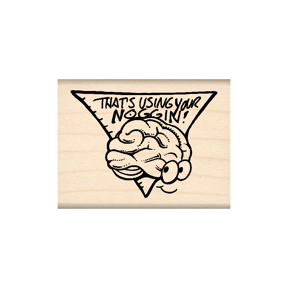 That's Using Your Noggin Teacher Rubber Stamp 1.5" x 2" block