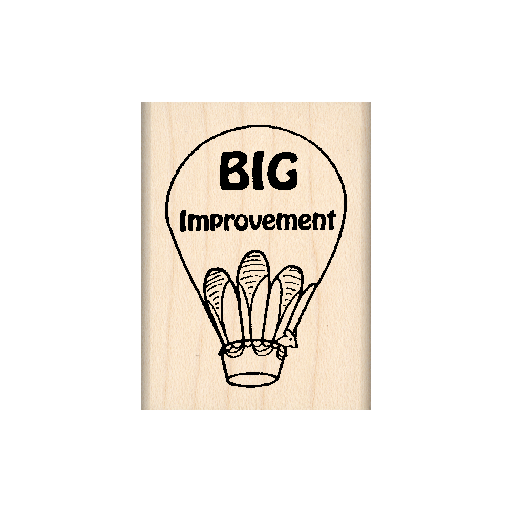 Big Improvement Teacher Rubber Stamp 1.5" x 2" block